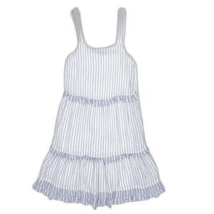 RAILS Sandy Tiered Linen Babydoll Dress Blue Iris Stripe Babydoll Beachy Boho